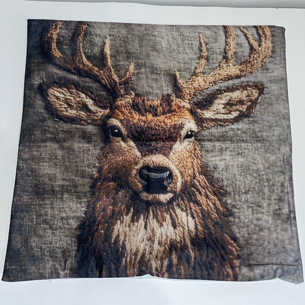 Pillow Slip Deer Throw Cover Zippered Home Cabin Decor Hunt Camp Cushion Cover